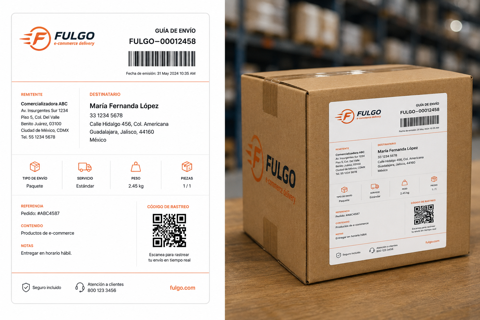 Mockup de seguridad y cadena de custodia
